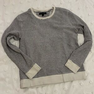 Banana Republic Black and White Striped Sweatshirt | 100% Cotton